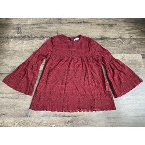 Womens Coco + Jaimeson Bell‎ Sleeve Lace Blouse Size M